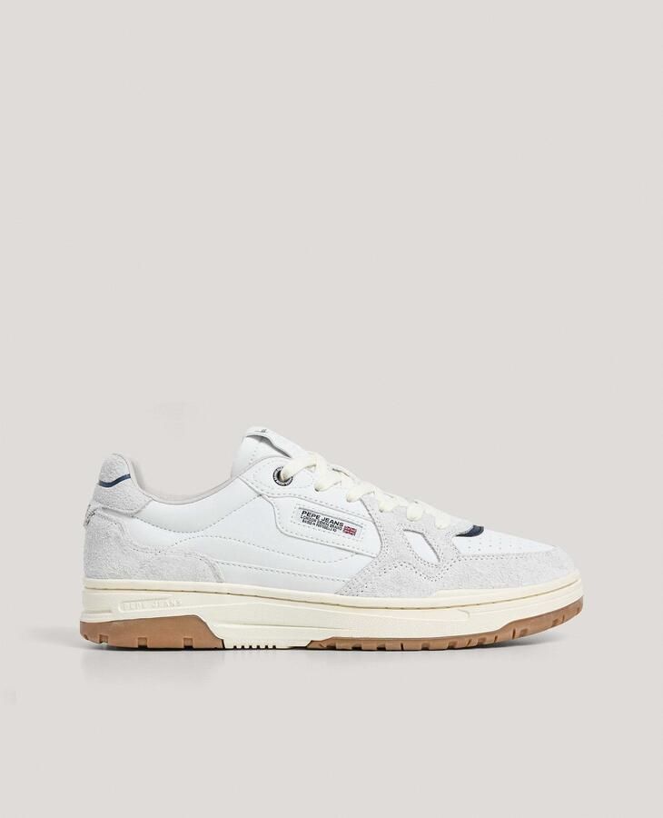 Pepe Jeans Sneakers laag 'Chester Medal' lichtbeige navy rood zwart wit - Foto 2