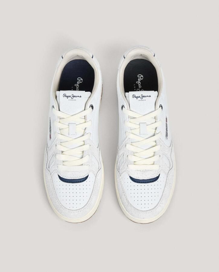 Pepe Jeans Sneakers laag 'Chester Medal' lichtbeige navy rood zwart wit - Foto 4
