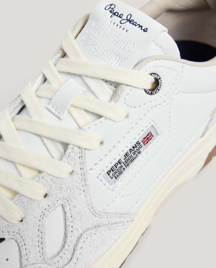 Pepe Jeans Sneakers laag 'Chester Medal' lichtbeige navy rood zwart wit - Foto 6