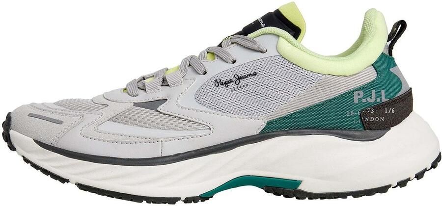Pepe Jeans Sneakers laag 'CROMER STREET' lichtgrijs donkergroen wit