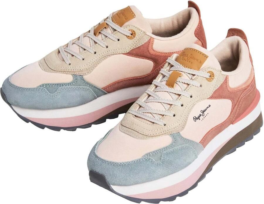 Pepe Jeans Sneakers laag 'Freya Peachy' beige smoky blue rosa kersrood - Foto 2