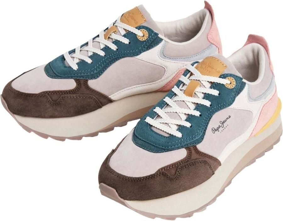 Pepe Jeans Sneakers laag 'Freya Peachy' cyaan blauw bruin pink wit - Foto 3