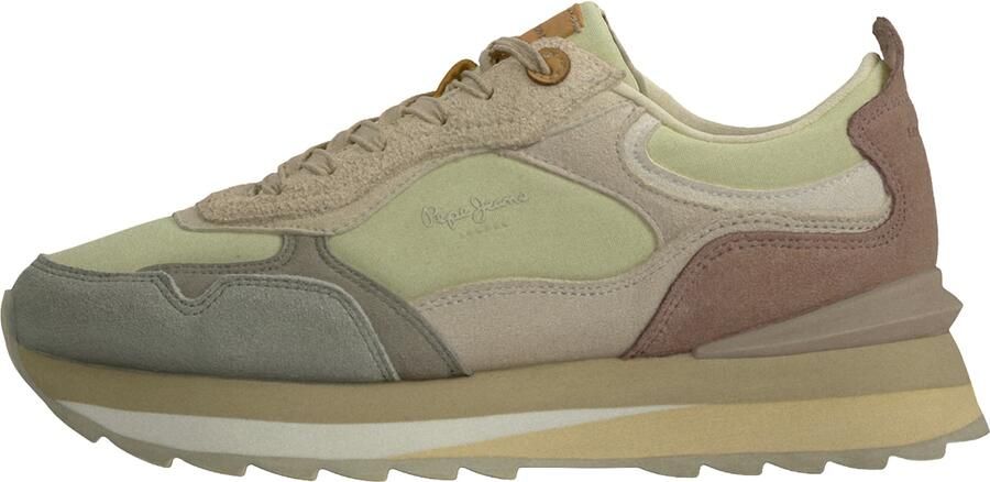 Pepe Jeans Sneakers laag 'Freya Wave' taupe bruin olijfgroen lichtgroen