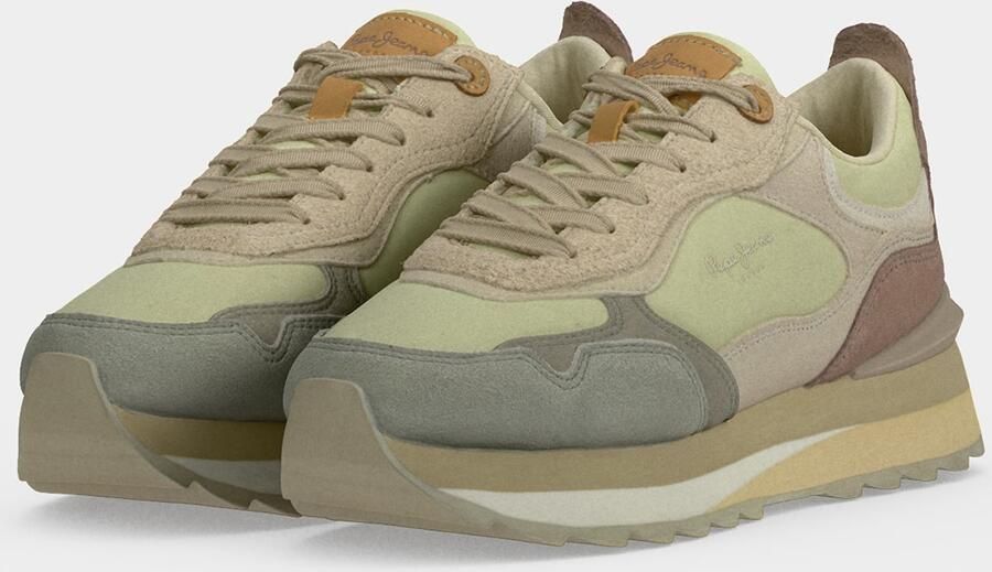 Pepe Jeans Sneakers laag 'Freya Wave' taupe bruin olijfgroen lichtgroen - Foto 5