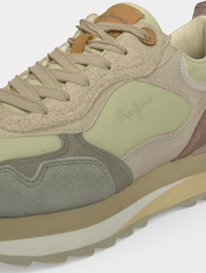 Pepe Jeans Sneakers laag 'Freya Wave' taupe bruin olijfgroen lichtgroen - Foto 3
