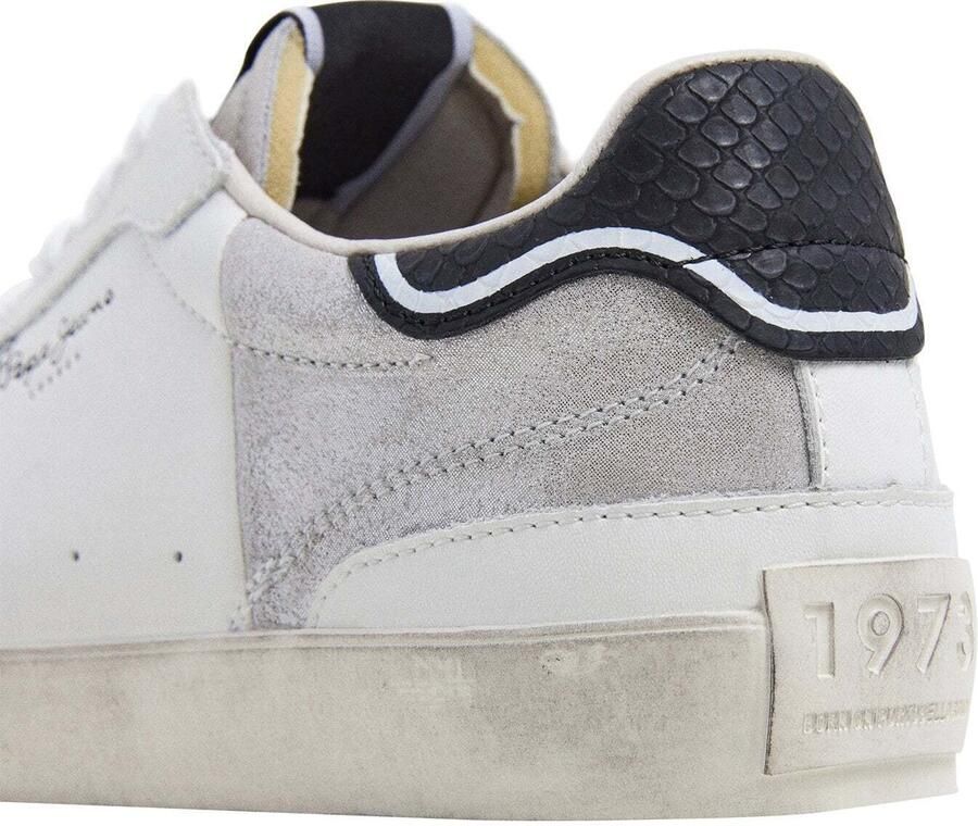 Pepe Jeans Sneakers laag 'Lane' lichtgrijs zwart zilver wit - Foto 3