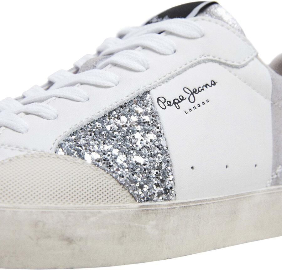 Pepe Jeans Sneakers laag 'Lane' lichtgrijs zwart zilver wit - Foto 2