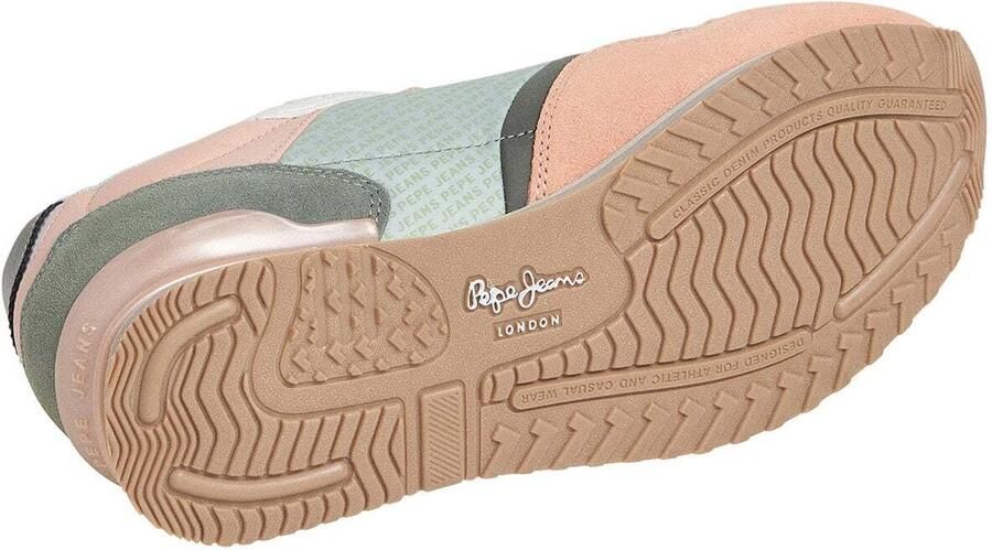 Pepe Jeans Sneakers laag lichtgrijs olijfgroen lichtroze wit - Foto 3