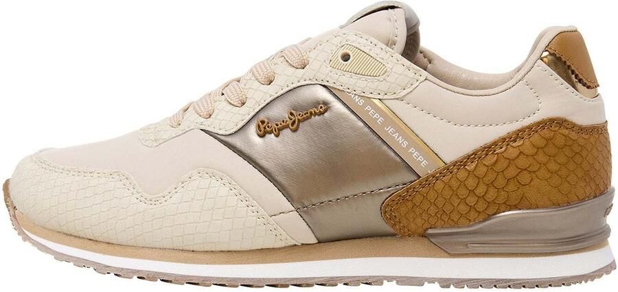 Pepe Jeans Sneakers laag 'London' beige cognac goud