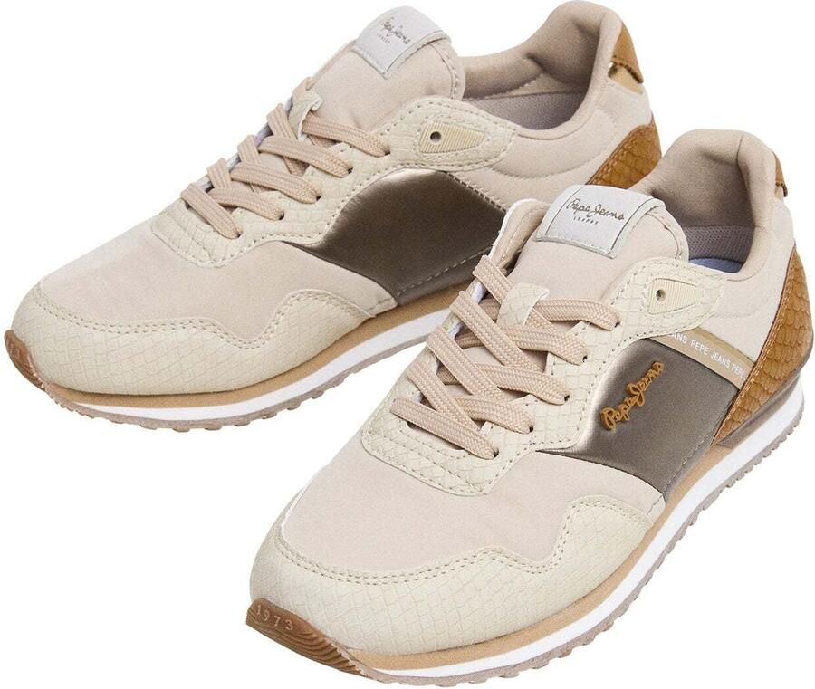Pepe Jeans Sneakers laag 'London' beige cognac goud - Foto 4