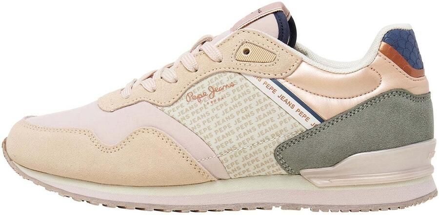 Pepe Jeans Sneakers laag 'London' beige donkergroen poederroze
