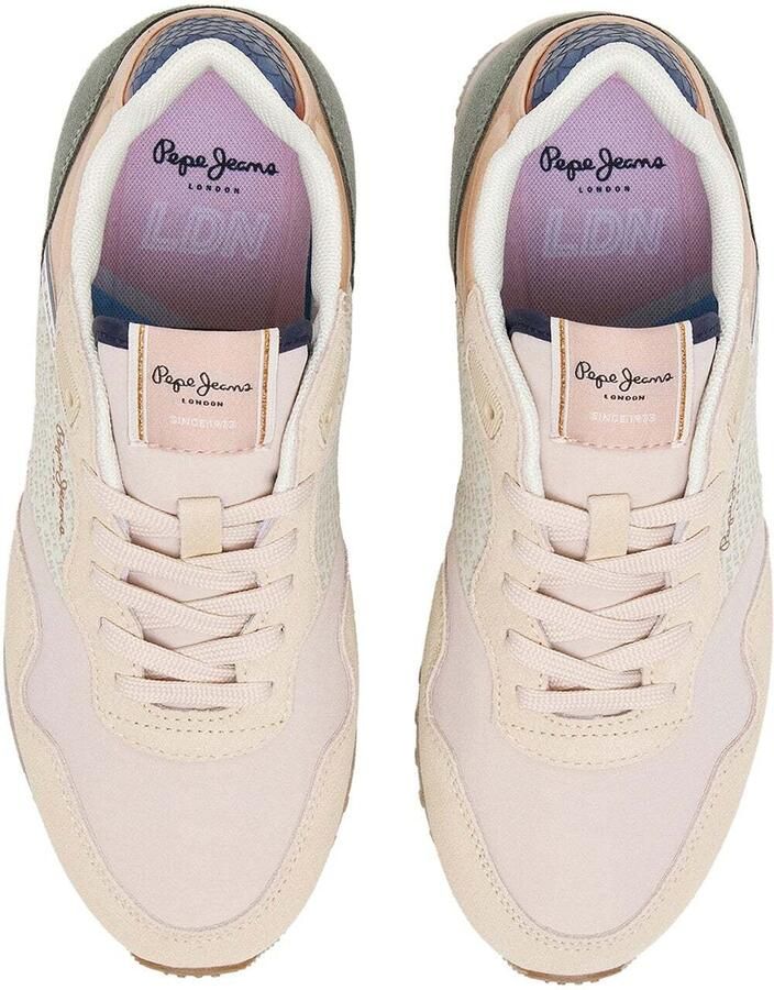 Pepe Jeans Sneakers laag 'London' beige donkergroen poederroze - Foto 5