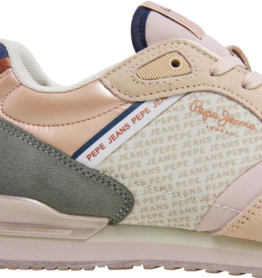 Pepe Jeans Sneakers laag 'London' beige donkergroen poederroze - Foto 3