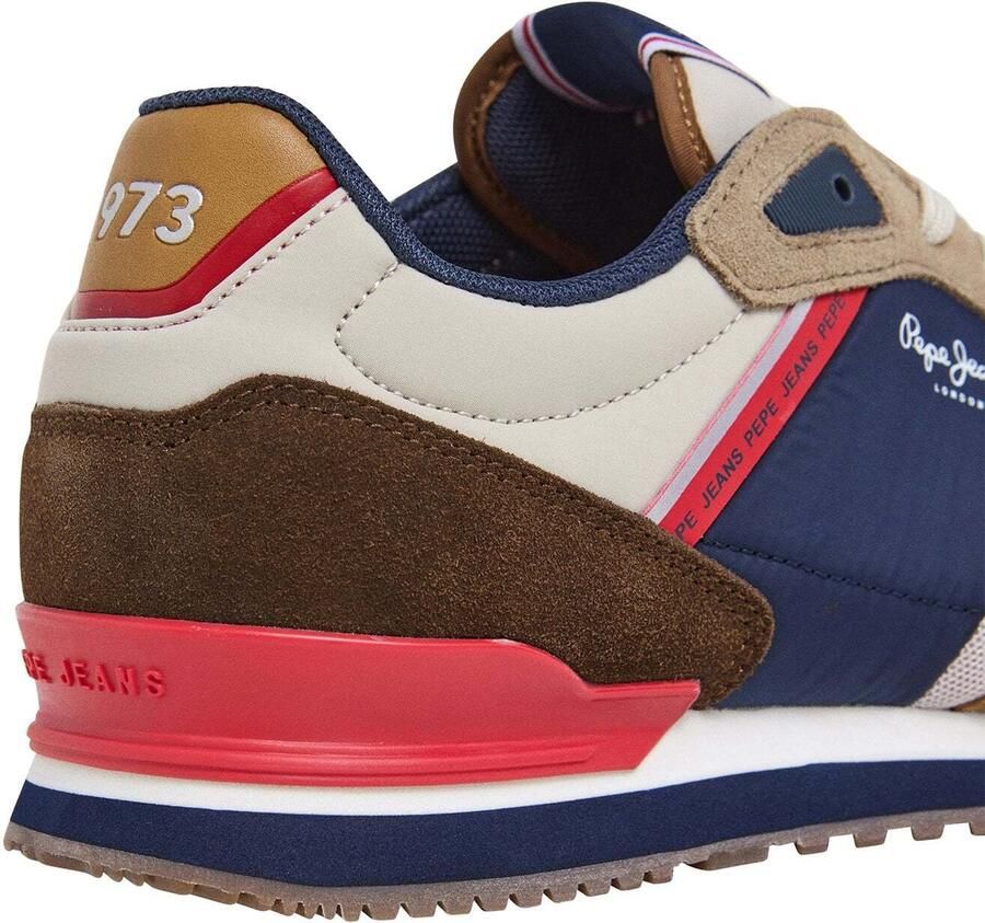 Pepe Jeans Sneakers laag 'London Life' marine bruin ombergrijs wit - Foto 7