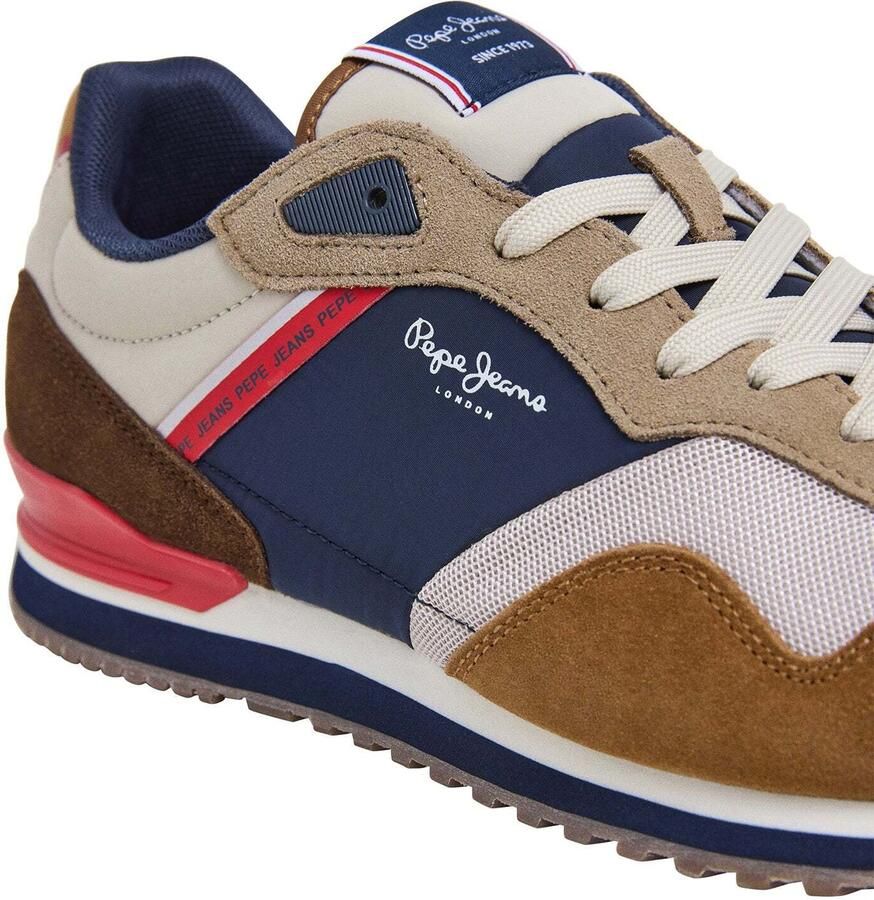 Pepe Jeans Sneakers laag 'London Life' marine bruin ombergrijs wit - Foto 6