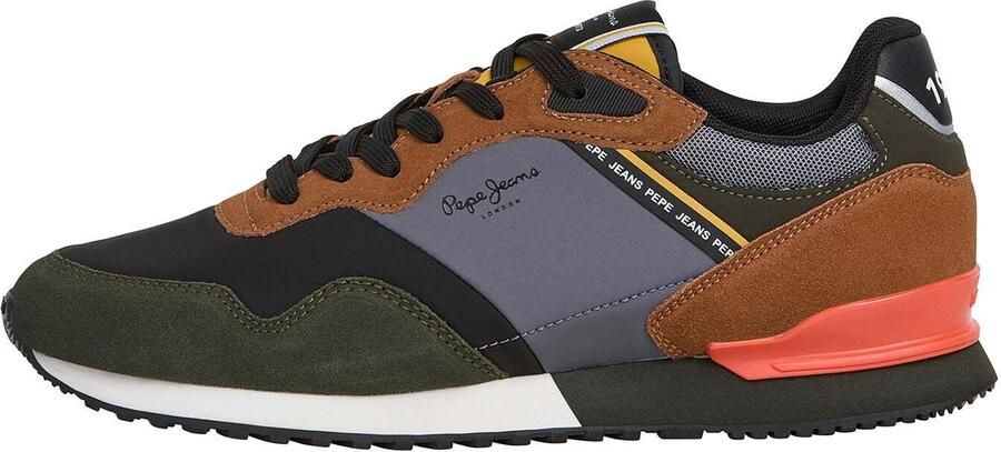 Pepe Jeans Sneakers laag 'London Mood' bruin basaltgrijs donkergroen zwart - Foto 2