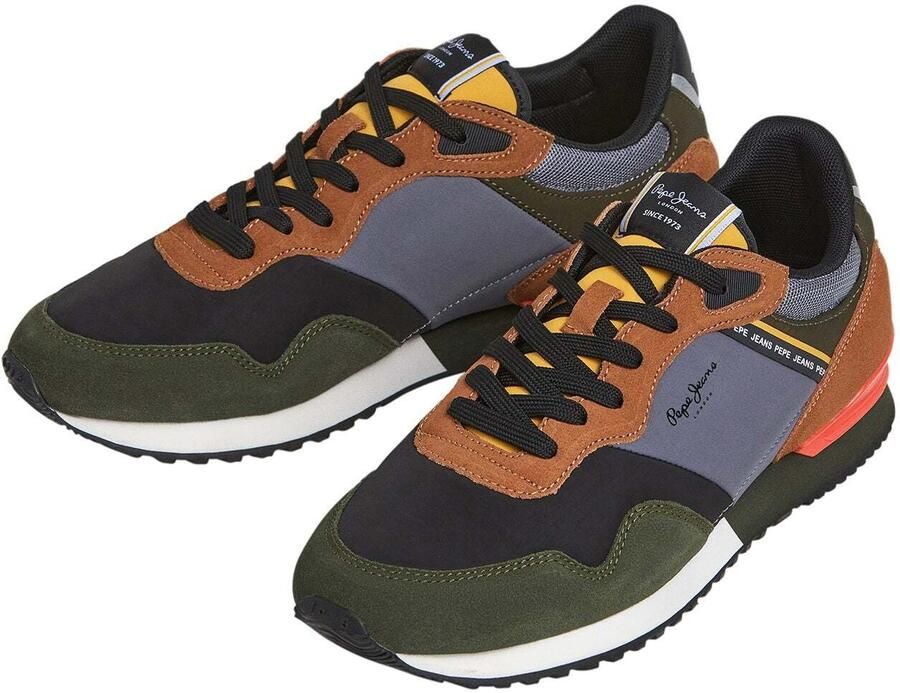 Pepe Jeans Sneakers laag 'London Mood' bruin basaltgrijs donkergroen zwart - Foto 4