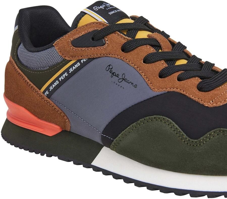 Pepe Jeans Sneakers laag 'London Mood' bruin basaltgrijs donkergroen zwart - Foto 3