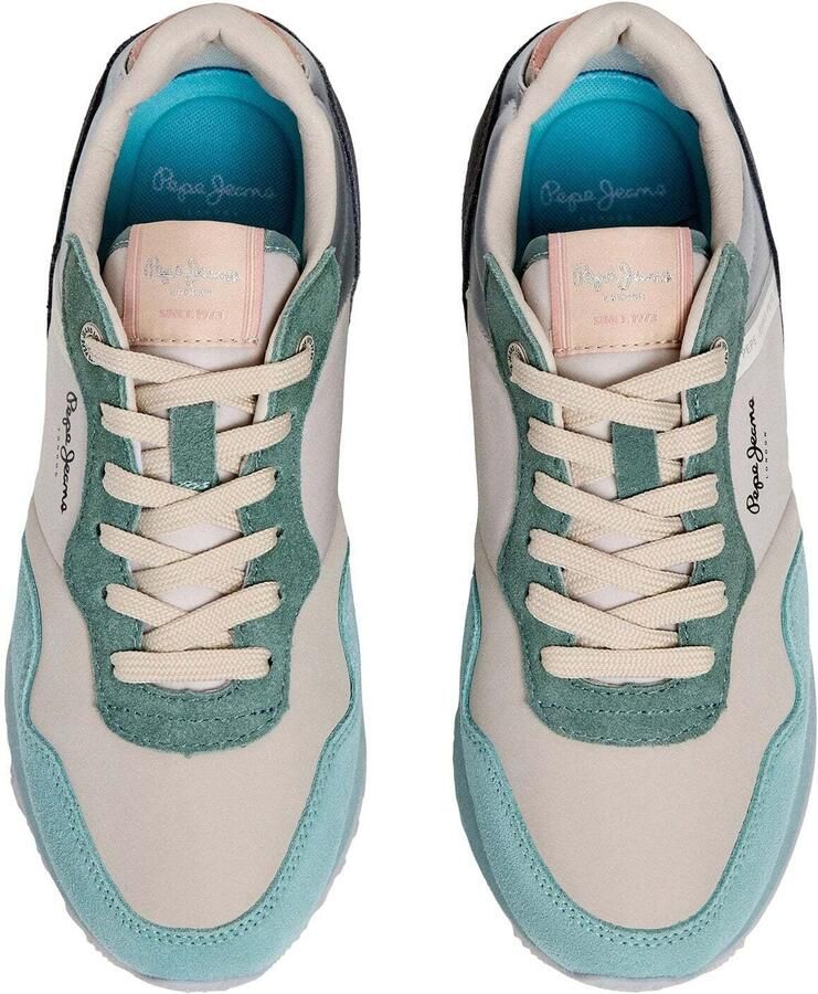 Pepe Jeans Sneakers laag 'LONDON SEA' grijs jade groen zwart zilver - Foto 4