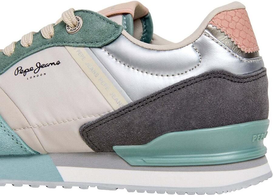 Pepe Jeans Sneakers laag 'LONDON SEA' grijs jade groen zwart zilver - Foto 7