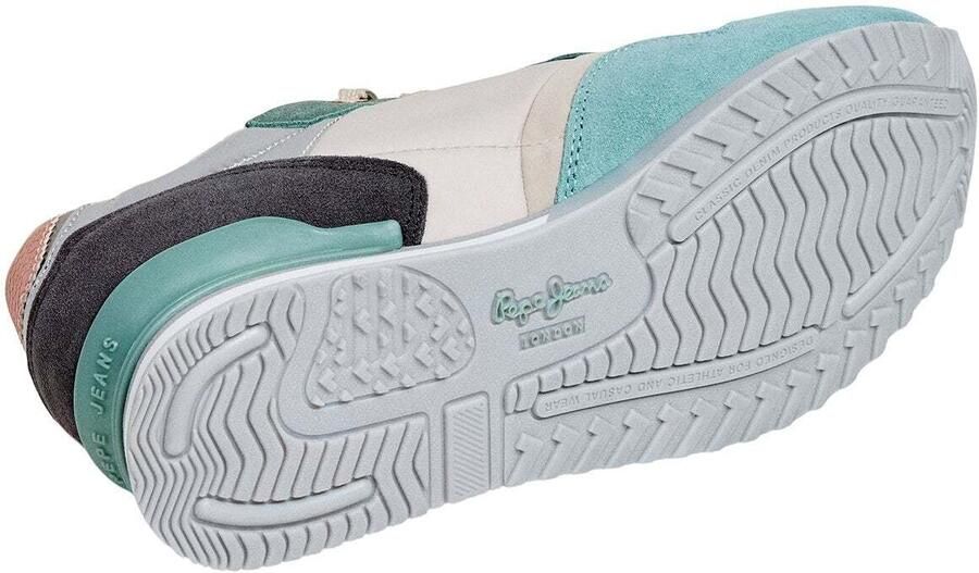 Pepe Jeans Sneakers laag 'LONDON SEA' grijs jade groen zwart zilver - Foto 5