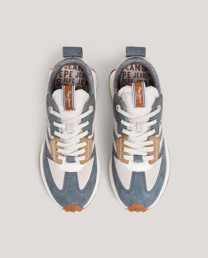 Pepe Jeans Sneakers laag 'Lucky Cold' taupe grijs petrol - Foto 5