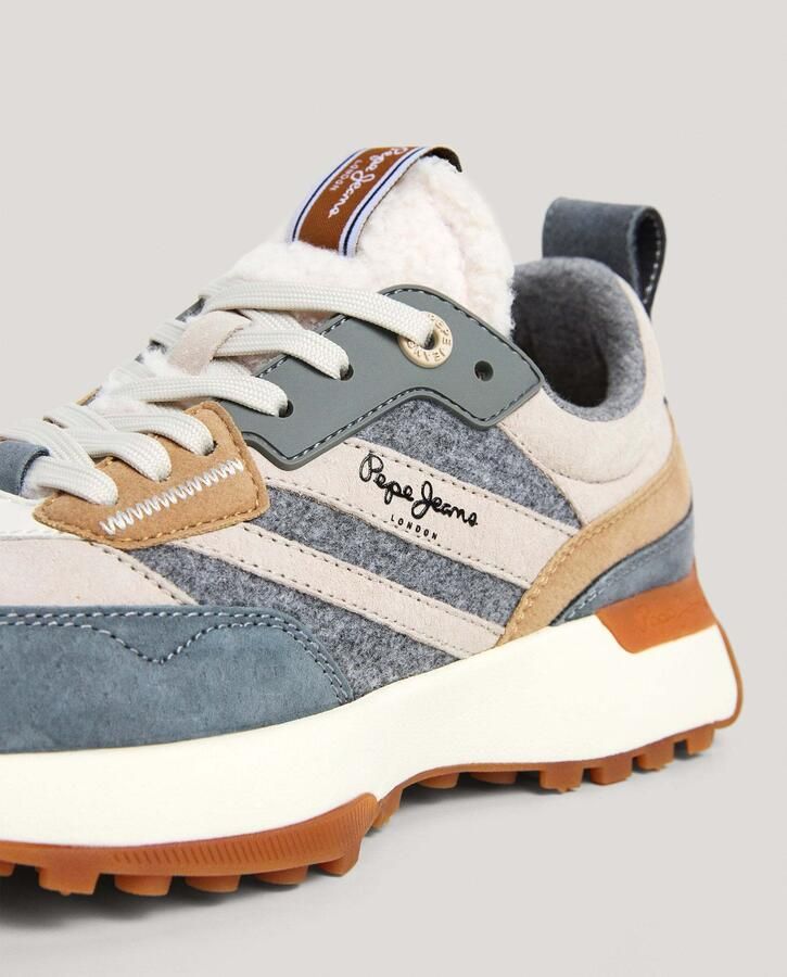 Pepe Jeans Sneakers laag 'Lucky Cold' taupe grijs petrol - Foto 8