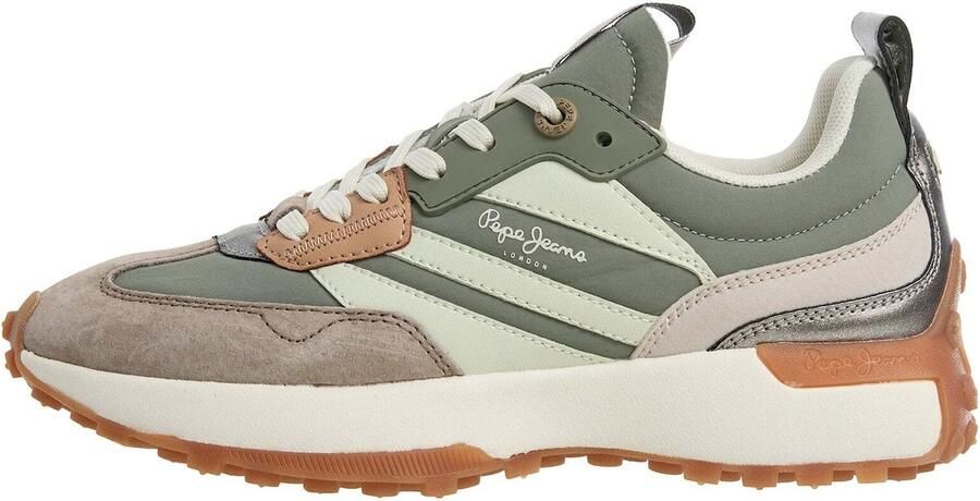 Pepe Jeans Sneakers laag 'Lucky Max' lichtbeige chocoladebruin pastelgroen donkergroen oranje zilver - Foto 2