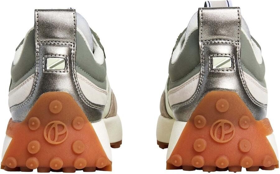 Pepe Jeans Sneakers laag 'Lucky Max' lichtbeige chocoladebruin pastelgroen donkergroen oranje zilver - Foto 6