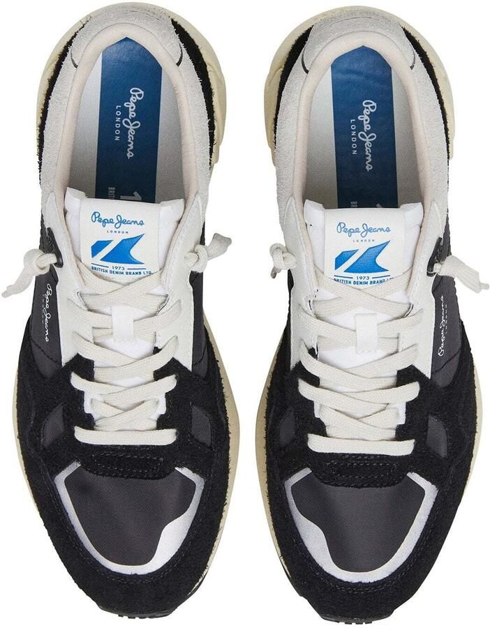 Pepe Jeans Sneakers laag 'Marlon Divided' lichtgrijs zwart wit - Foto 4