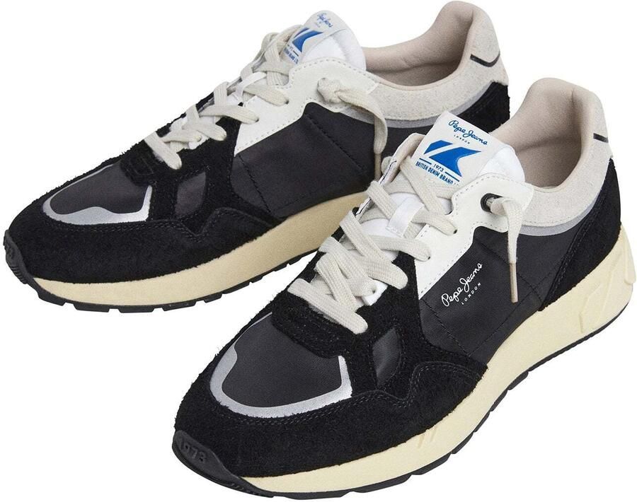 Pepe Jeans Sneakers laag 'Marlon Divided' lichtgrijs zwart wit - Foto 6