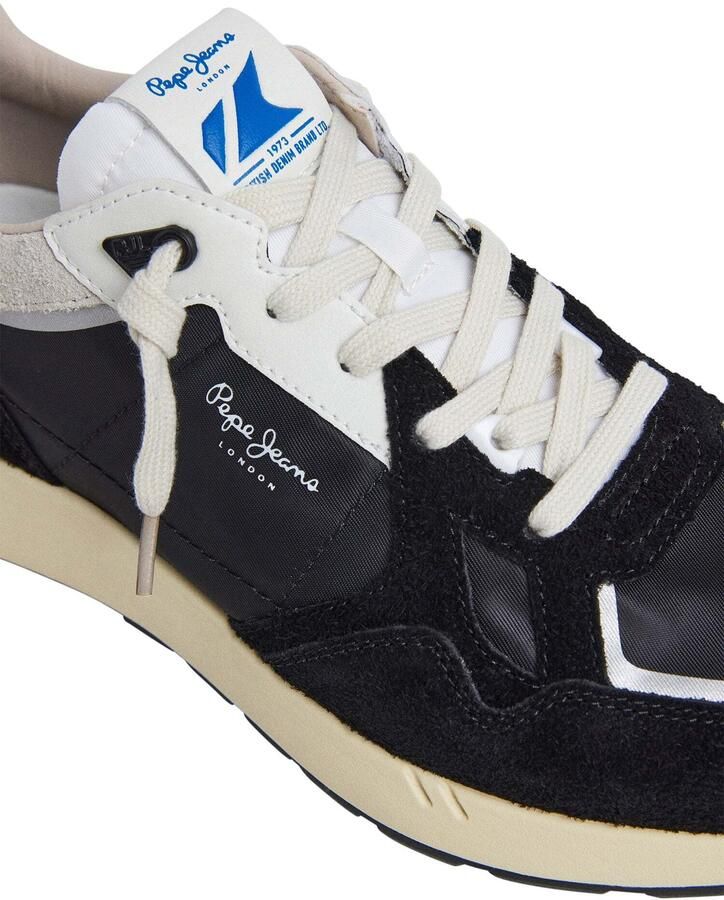 Pepe Jeans Sneakers laag 'Marlon Divided' lichtgrijs zwart wit - Foto 7