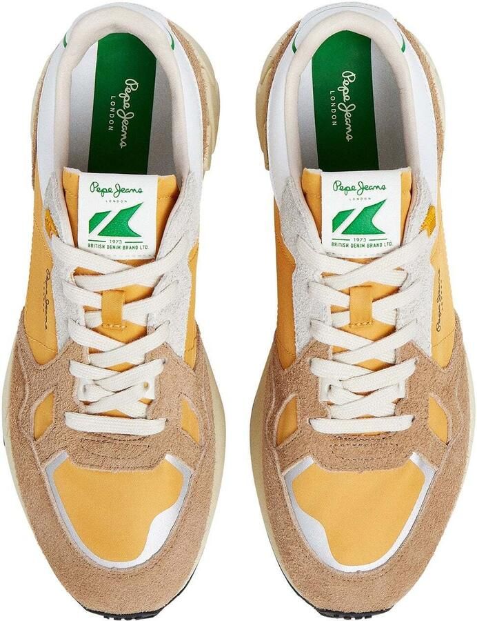 Pepe Jeans Sneakers laag 'Marlon Vibe' lichtbruin goudgeel wit - Foto 2