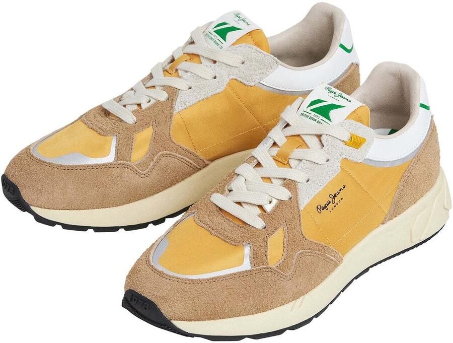 Pepe Jeans Sneakers laag 'Marlon Vibe' lichtbruin goudgeel wit - Foto 3