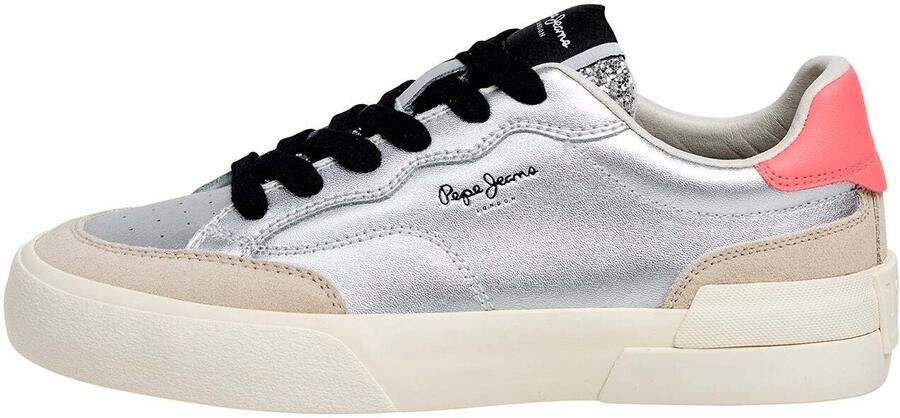 Pepe Jeans Sneakers laag 'MILAN' beige zilvergrijs lichtroze - Foto 2