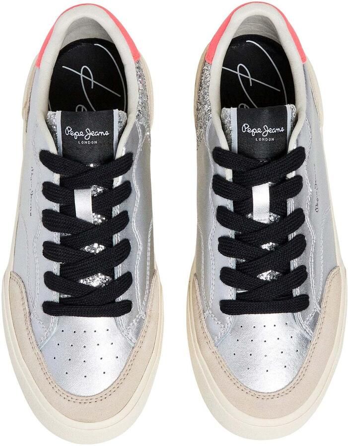 Pepe Jeans Sneakers laag 'MILAN' beige zilvergrijs lichtroze - Foto 5