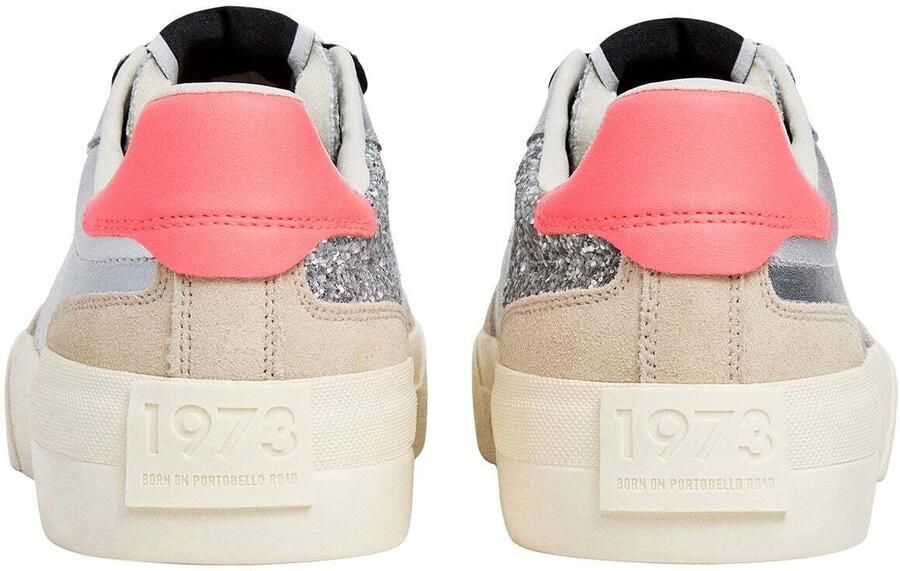 Pepe Jeans Sneakers laag 'MILAN' beige zilvergrijs lichtroze - Foto 4