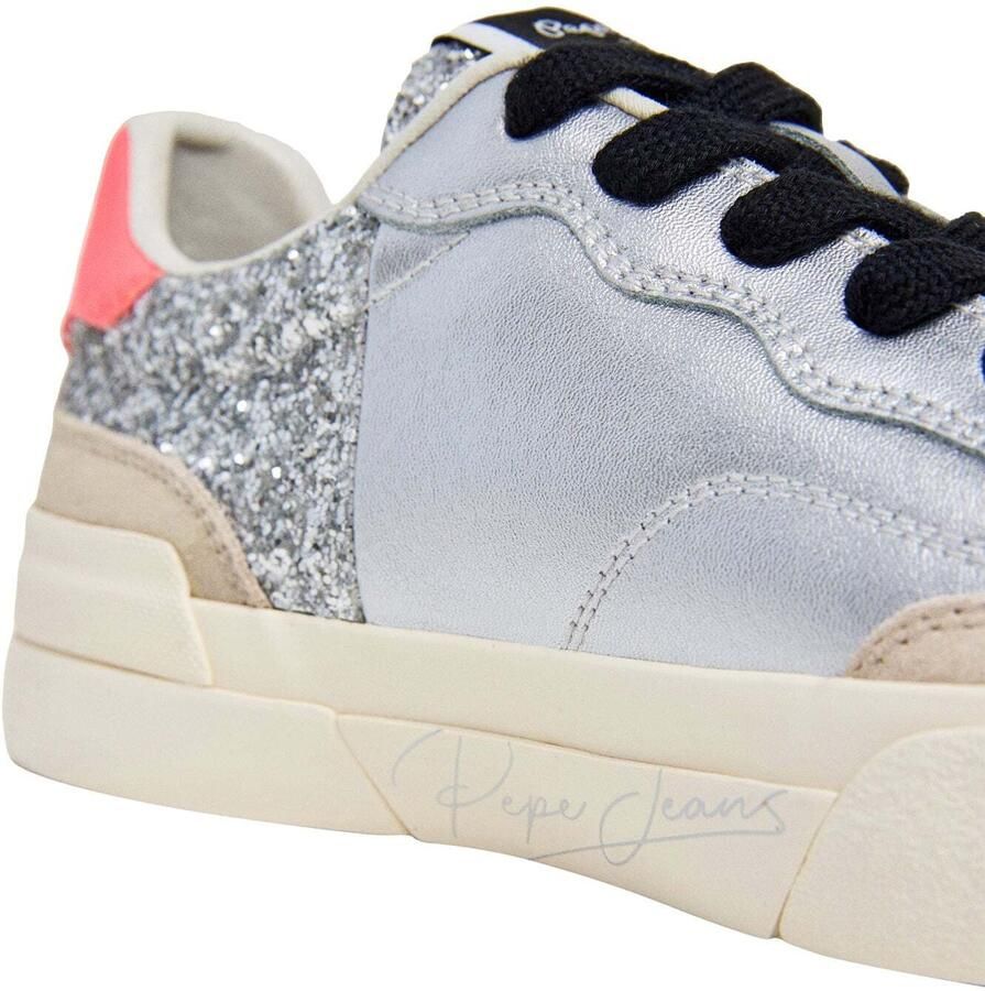 Pepe Jeans Sneakers laag 'MILAN' beige zilvergrijs lichtroze - Foto 7