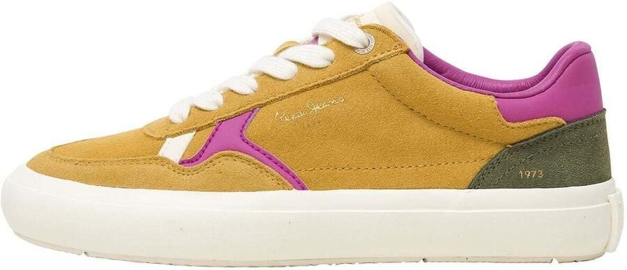 Pepe Jeans Sneakers laag 'Travis City' mosterd spar donkerroze wit