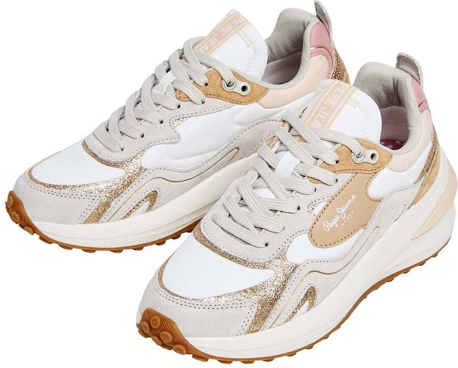 Pepe Jeans Sneakers laag 'WINSLOW GLIT' beige nude chamois wit - Foto 2