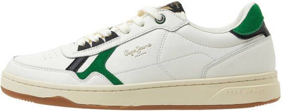 Pepe Jeans Serie Witte Herensportschoenen Groene Accenten Leren Details - Foto 3