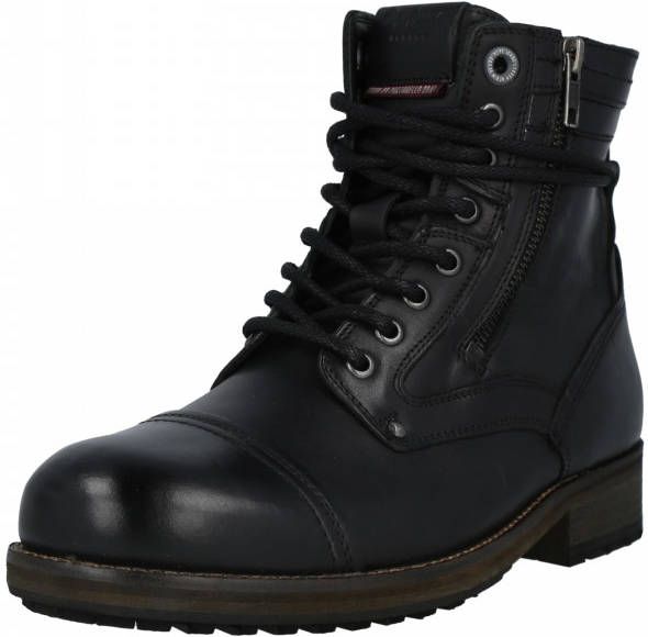 Pepe Jeans Leren Veterschoenen Zwart Met Rits - Foto 2