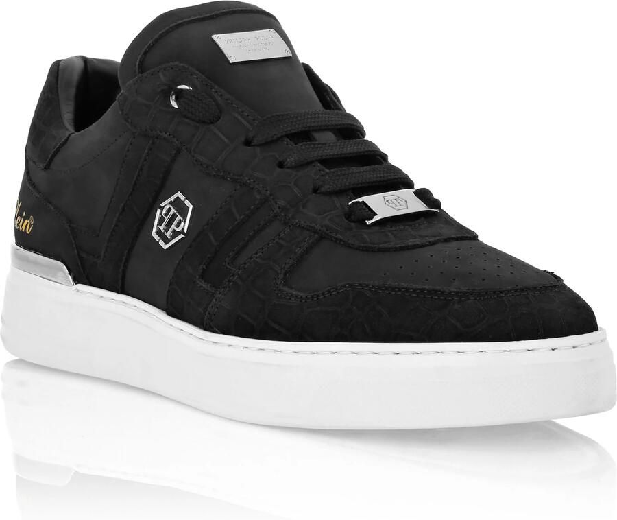 Philipp Plein Lage Sneakers van Zwart Leer