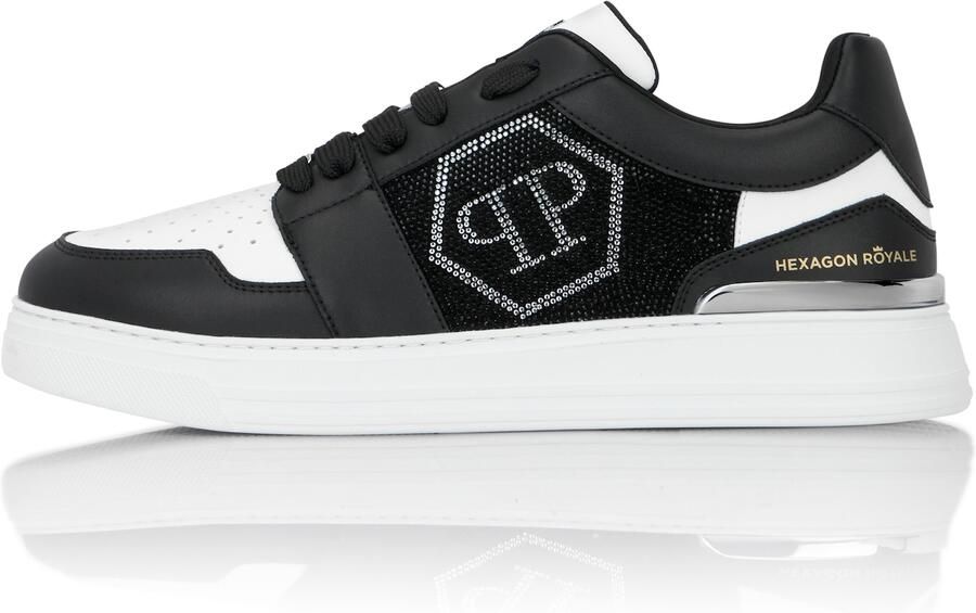 Philipp Plein Sneakers laag 'Hexagon' zwart zilver wit