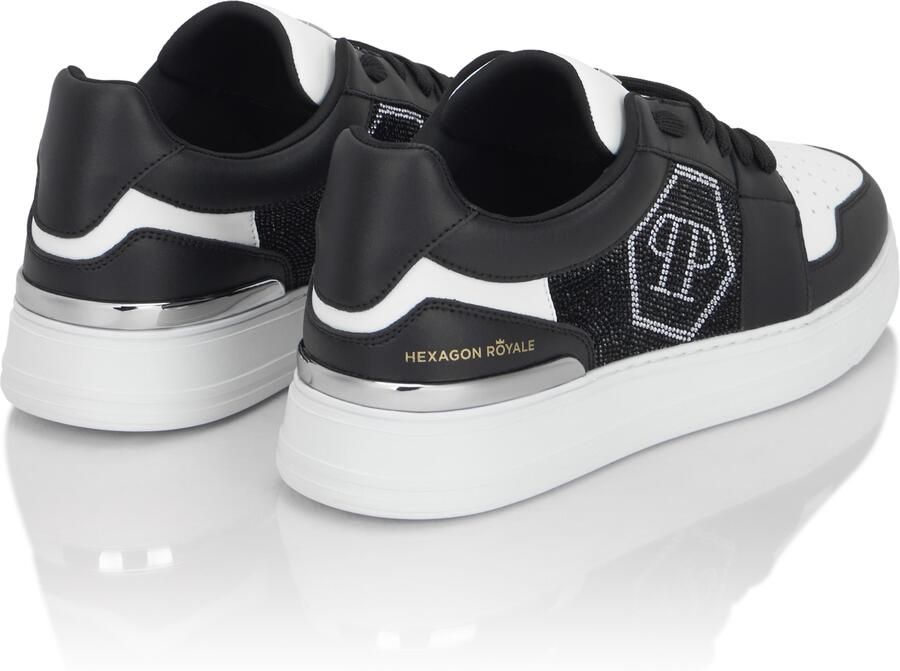 Philipp Plein Sneakers laag 'Hexagon' zwart zilver wit - Foto 5