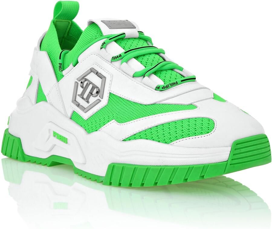 Philipp Plein Sneakers laag 'Predator' grijs groen wit