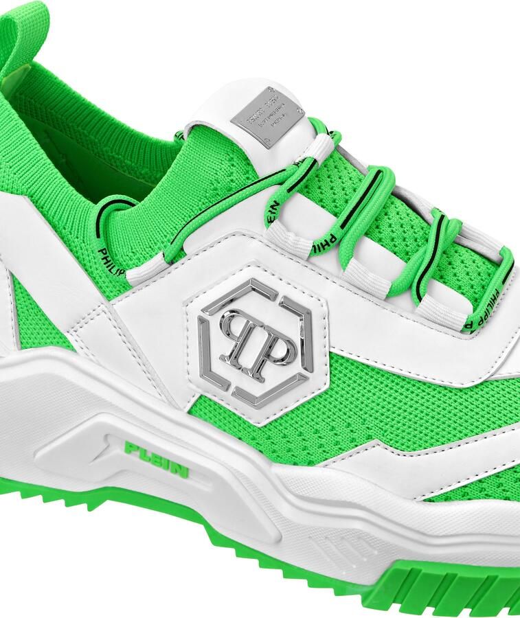 Philipp Plein Sneakers laag 'Predator' grijs groen wit - Foto 2