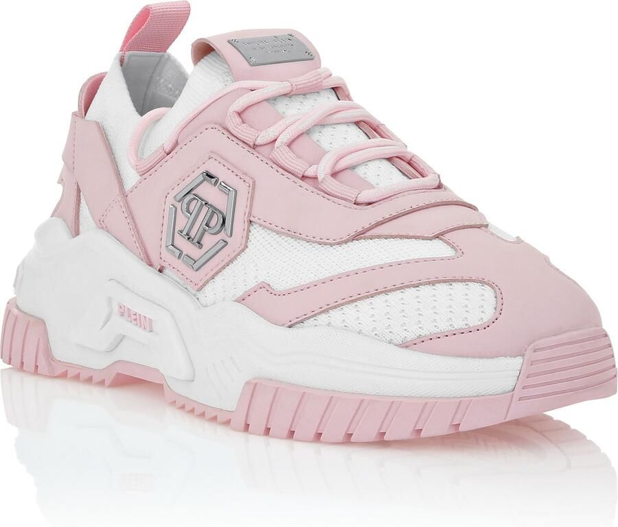 Philipp Plein Sneakers laag 'Predator' grijs pastelroze wit