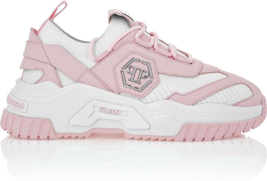 Philipp Plein Sneakers laag 'Predator' grijs pastelroze wit - Foto 3