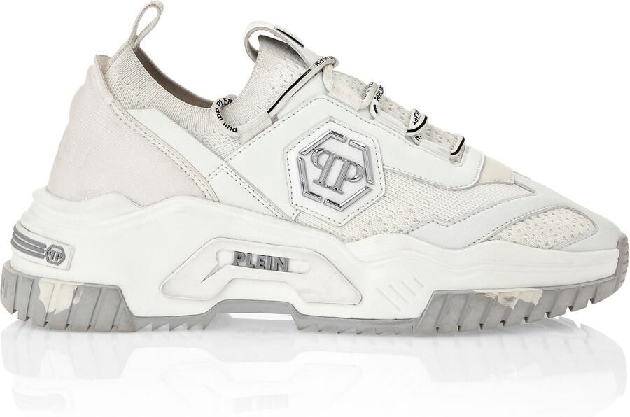 Philipp Plein Sneakers laag 'Predator' grijs zilver wit